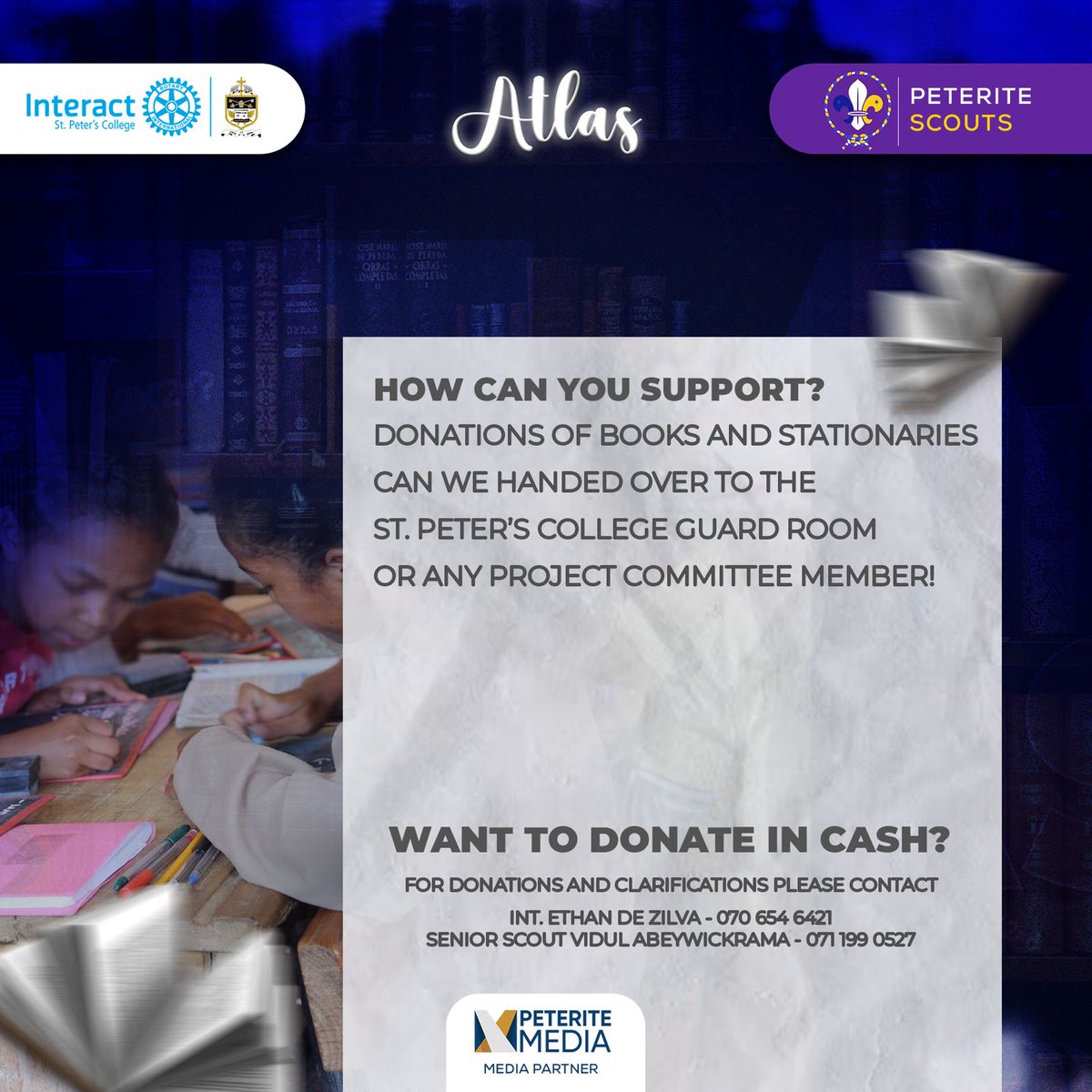 peteritemedia's tweet photo. If you wish to donate, contact the below mentioned individuals.
Int. Ethan De Zilva - 070 654 6421
Senior Scout Vidul Abeywickrema - 071 199 0527
#ICSPC
#peteritescouts
#peteritemedia https://t.co/aSnsY0BDCU