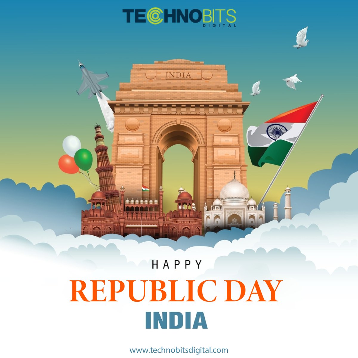 Happy Republic Day, India! 🇮🇳 Let's celebrate the essence of unity, diversity, and democracy that defines our nation's spirit. May this day inspire us to strive for a brighter, more inclusive future for all. Jai Hind! 🎉
.
.
#happyrepublicday #evoltechnobitsdigital #evolgroup