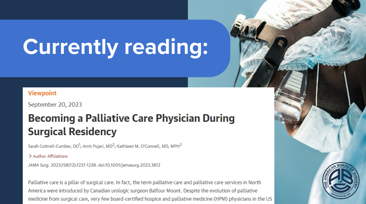 Residents - are you interested in becoming a #palliativecare specialist? In this @JAMASurgery Viewpoint, authors duscuss how to integrate #HPM training into your surgical residency - ow.ly/zIka50QsJpz