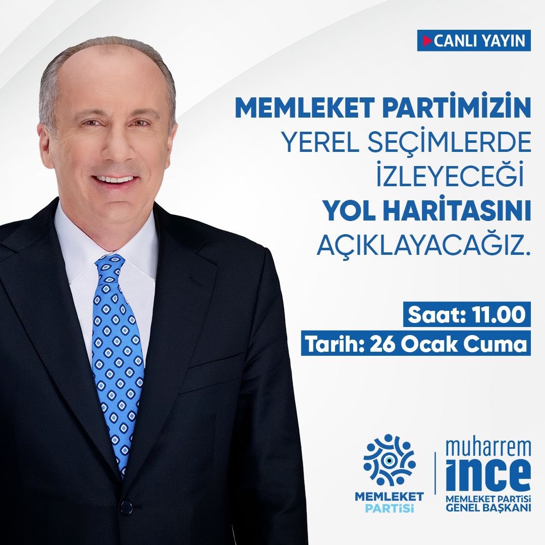 Memleket Partimizin yerel seçimlerde izleyeceği yol haritasını açıklayacağız.