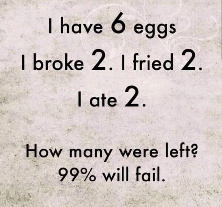 alvinfoo's tweet photo. Quiz of the day : How many eggs were left? 😁 https://t.co/VBHfIYRw5h