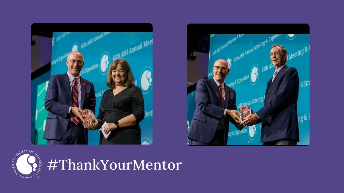Do you have a terrific mentor? Tag them below and tell us why they’re great! #ThankYourMentor #MentoringMonth

Pictured: Helen Heslop, MD, DSc, of @bcmhouston and Stephen Sallan, MD, of @DanaFarber receive ASH Mentor Awards at #ASH23.
