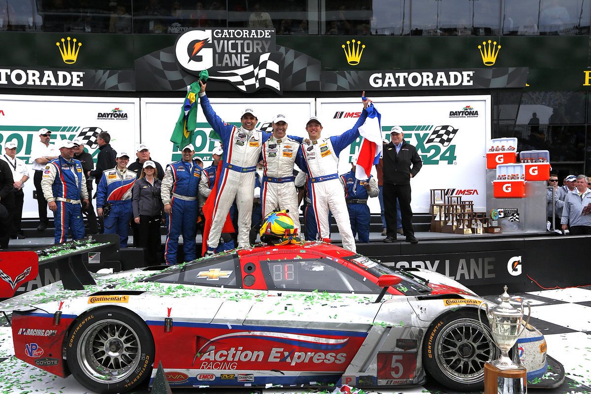 On this day in 2014, @barbosaracing, @BourdaisOnTrack, @fittitweet and @FrisselleRacing won the Rolex 24 at @DAYTONA #Rolex24