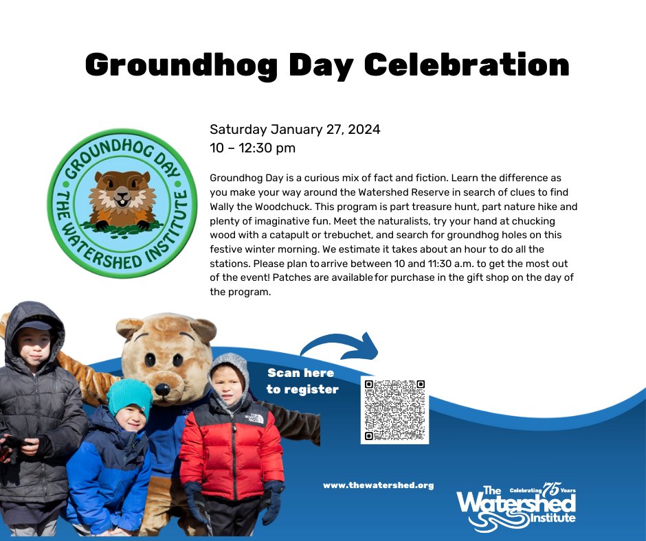 Don't miss the Groundhog Day Celebration at The Watershed Institute!
#Pennington #Hopewell #GroundhogDay #TheWatershedInstitute #CentralNJ