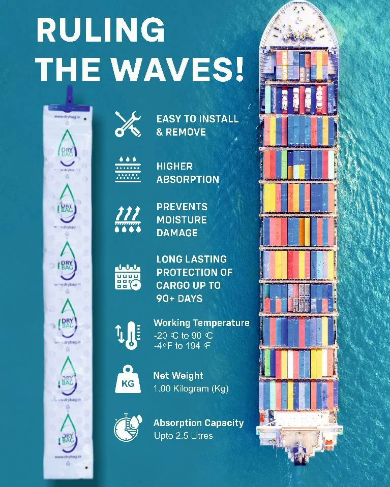 boselella's tweet photo. Ruling the Waves! with Dry Bag Max++, Safeguards Cargo from Moisture Damage

DRYBAG MAX++

MOISTURE-ABSORBING CONTAINER DESICCANT

WITH UP TO 400% ABSORPTION CAPACITY https://t.co/Y3vKbAA7AC