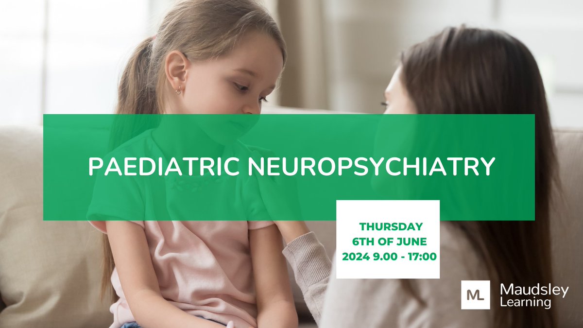 ‼️ NEW COURSE ‼️ #Paediatric neuropsychiatry Topics include: -FND -The psychiatric side of conditions such as epilepsy & brain injuries -Tics * Tourette’s in kids -Sleep problems -Emergency psychiatric situations in general hospitals. maudsleylearning.com/courses/paedia… #neuroscience