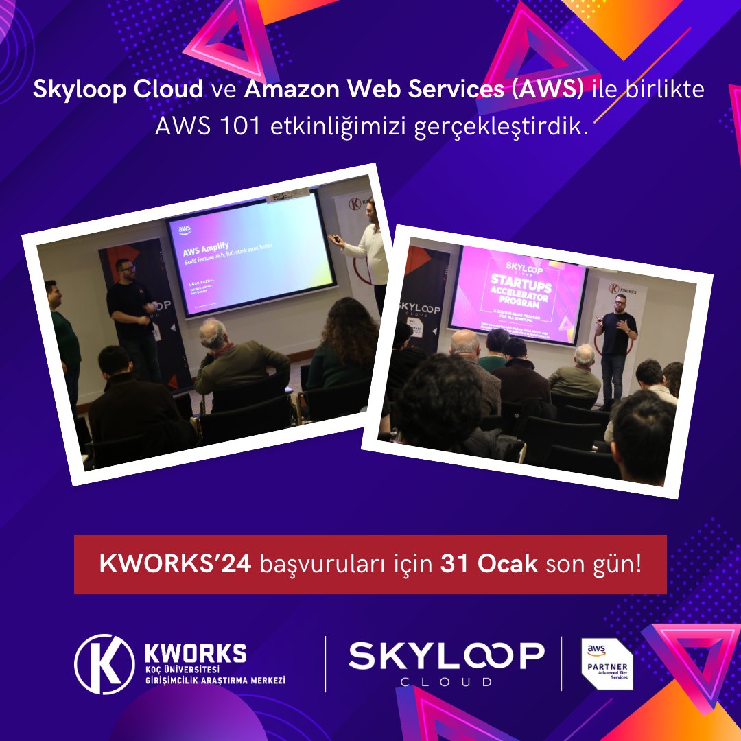 kworkscenter's tweet image. #SkyloopCloud Kurucusu Yavuz Aksu ve #AWS Startups Solutions Architect Uğur Kazdal ile AWS&apos;in girişim desteklerini, servislerini ve bunları nasıl kullanabileceğimizi konuştuk. 

KWORKS&apos;24 Hızlandırma Programı Başvuru için: lnkd.in/e-eUyfz