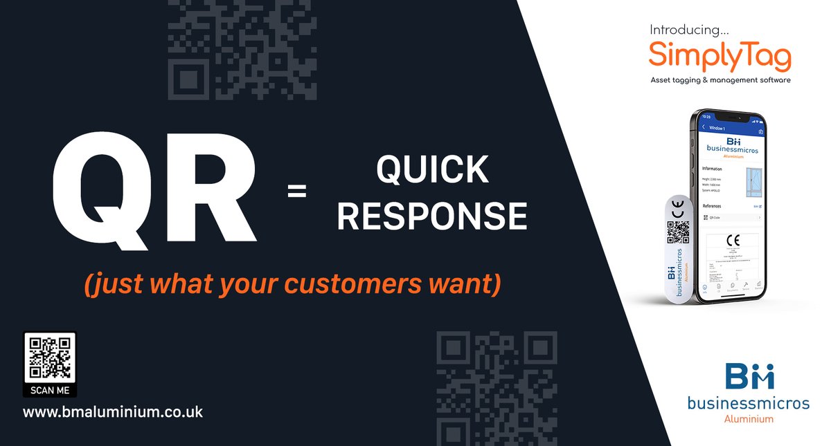 We're celebrating the humble QR code in LogiKal's new Simply Tag module.
Simply Tag lets your installed products talk back to LogiKal via a QR Code applied on the inside of the frame. Find out exactly how it works here:
bmaluminium.co.uk/simply-tag/