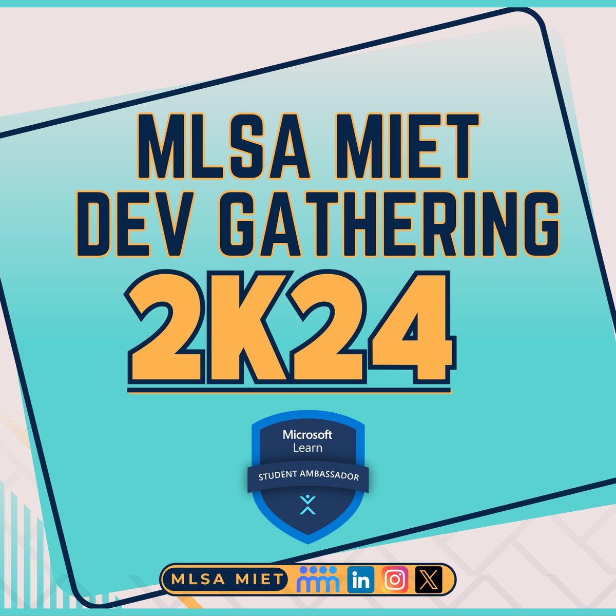 MlsaMiet's tweet photo. 📅 Save the date!
MLSA DevGathering Hackathon is set for a tech adventure on 30-31 March '24 at MIET, Delhi-Roorkee Highway, Meerut. 💰 Over INR 50 Lakh in prizes, including a cash prize of INR 25,000+. 🚀 Register now at https://t.co/h4xZLkU91q #MLSAHackathon #DevGathering #mlsa https://t.co/QecTI0KVMj