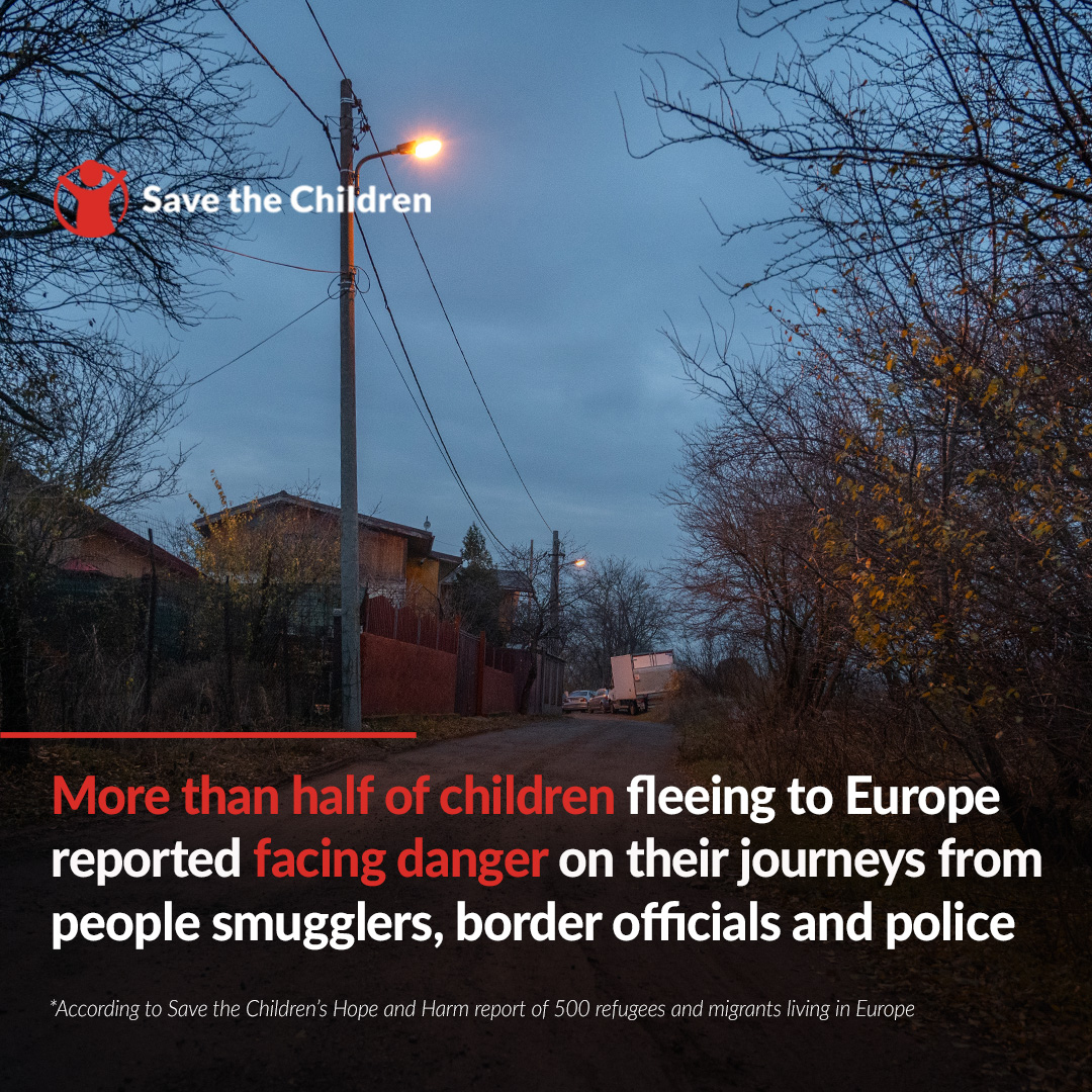 🆕 In the last two years, over 2 million children fled their countries of origin to Europe.

More than 50% of them face danger on their way, according to a new Save the Children report.

Children describe being beaten by border officials and police, and sleeping in forests ⬇️