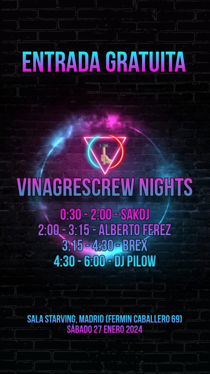 Este sábado va a ser una noche muy especial para <a href="/vinagrescrew/">Vinagres</a>, y también queremos que lo sea para vosotros! 🎉 Os esperamos en la sala Starving con el mejor Trance y un ambiente en familia 🎶😉 #trance #trancefamilyspain