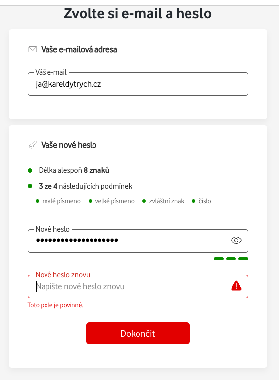 Hele <a href="/spazef0rze/">Michal Špaček</a> za kolik je bludišťáků, když ti <a href="/Vodafone_CZ/">Vodafone ČR</a> nedovolí dát PASTE hesla vygenerovaného 1pass, které je dlouhé, mega složité a unikátní? Takže ho opsat pomalu ani nezvládnu? Nejde ctrl+v ani pravým klikem myši a z meníčka kolonka vložit... Good Job!