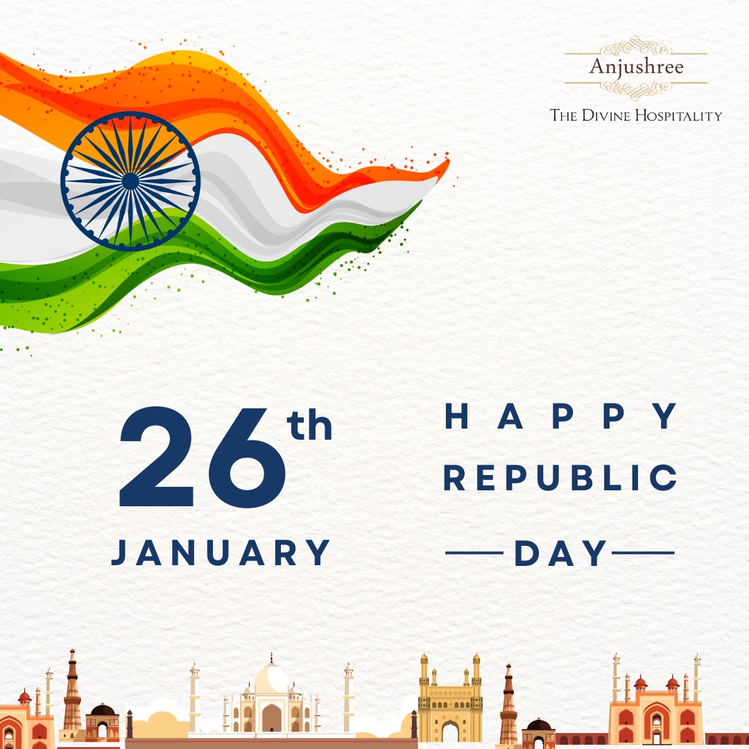Anjushree Hotel sends warm wishes on this Republic Day! 🇮🇳✨ Let's celebrate the spirit of unity and freedom together.

#RepublicDay #AnjushreeHotel #ProudIndian #UnityInDiversity #JaiHind #IndianHospitality #PatrioticVibes #NationCelebration #CheersToFreedom