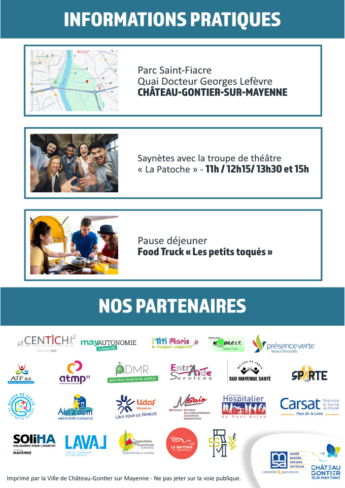 MSA Mayenne-Orne-Sarthe (@msa536172) on Twitter photo Salon du #BienVieillir chez soi, le samedi 17 février à Château-Gontier-sur-Mayenne (53), organisé par la <a href="/MSA536172/">MSA Mayenne-Orne-Sarthe</a> avec ses nombreux partenaires.
+ d'infos pratiques sur le programme joint. Salon du #BienVieillir chez soi, le samedi 17 février à Château-Gontier-sur-Mayenne (53), organisé par la <a href="/MSA536172/">MSA Mayenne-Orne-Sarthe</a> avec ses nombreux partenaires.
+ d'infos pratiques sur le programme joint.