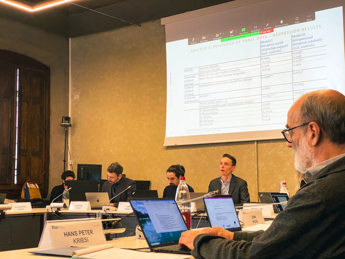 European Governance & Politics Programme (@eui_egpprog) on Twitter photo <a href="/LuisRussoS/">Luís Russo</a> <a href="/EUI_Schuman/">The Robert Schuman Centre</a> Kicking off the EUI – <a href="/YouGov/">YouGov</a> conference with the 1st panel: 'Identity and Solidarity in the EU'.
🗣️ Speakers @ja_kemper, <a href="/NenaOana/">Nena (Ioana-Elena) Oana @nenaoana@sciences.social</a>, <a href="/ZTruchlewski/">Zbigniew Truchlewski 🇺🇦 #StandWithUkraine</a>, <a href="/alexdmoise/">Alexandru D. Moise</a>, chaired by <a href="/cicchilore/">Lorenzo Cicchi</a>.
💡Presentations on: 'Mobilizing European Solidarity' & 'Crafting Solidarity'.
🧵 <a href="/LuisRussoS/">Luís Russo</a> <a href="/EUI_Schuman/">The Robert Schuman Centre</a> Kicking off the EUI – <a href="/YouGov/">YouGov</a> conference with the 1st panel: 'Identity and Solidarity in the EU'.
🗣️ Speakers @ja_kemper, <a href="/NenaOana/">Nena (Ioana-Elena) Oana @nenaoana@sciences.social</a>, <a href="/ZTruchlewski/">Zbigniew Truchlewski 🇺🇦 #StandWithUkraine</a>, <a href="/alexdmoise/">Alexandru D. Moise</a>, chaired by <a href="/cicchilore/">Lorenzo Cicchi</a>.
💡Presentations on: 'Mobilizing European Solidarity' & 'Crafting Solidarity'.
🧵