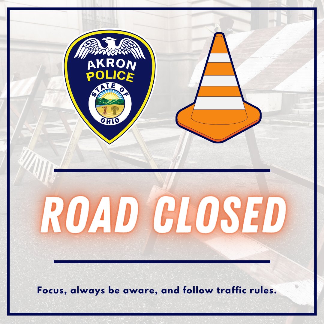 Memorial Parkway between Aqueduct Street and Hickory Street is CLOSED to all traffic due to a fallen tree and power outage. Please AVOID the area. This closure is currently expected to be in place until 9 am. #akronpdconnecting #akronpdprotecting