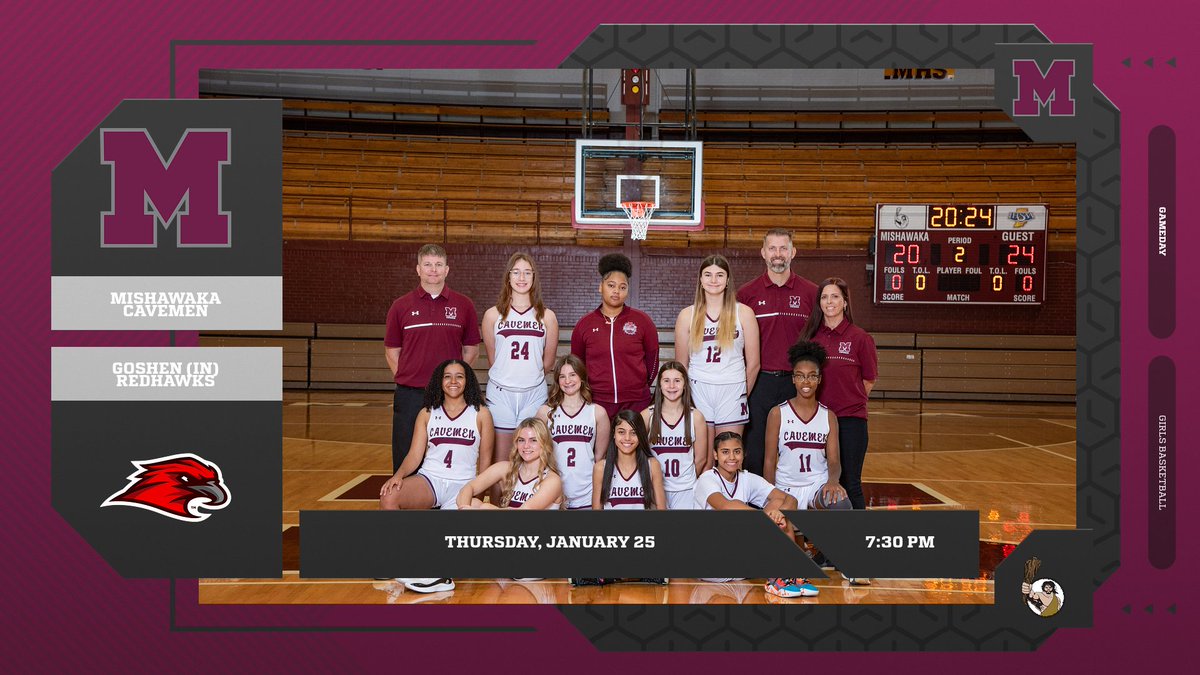 It is Senior Night for Girls Basketball and MHS Students get in free! See you in The Cave at 7:30pm #HungryHumbleSmart