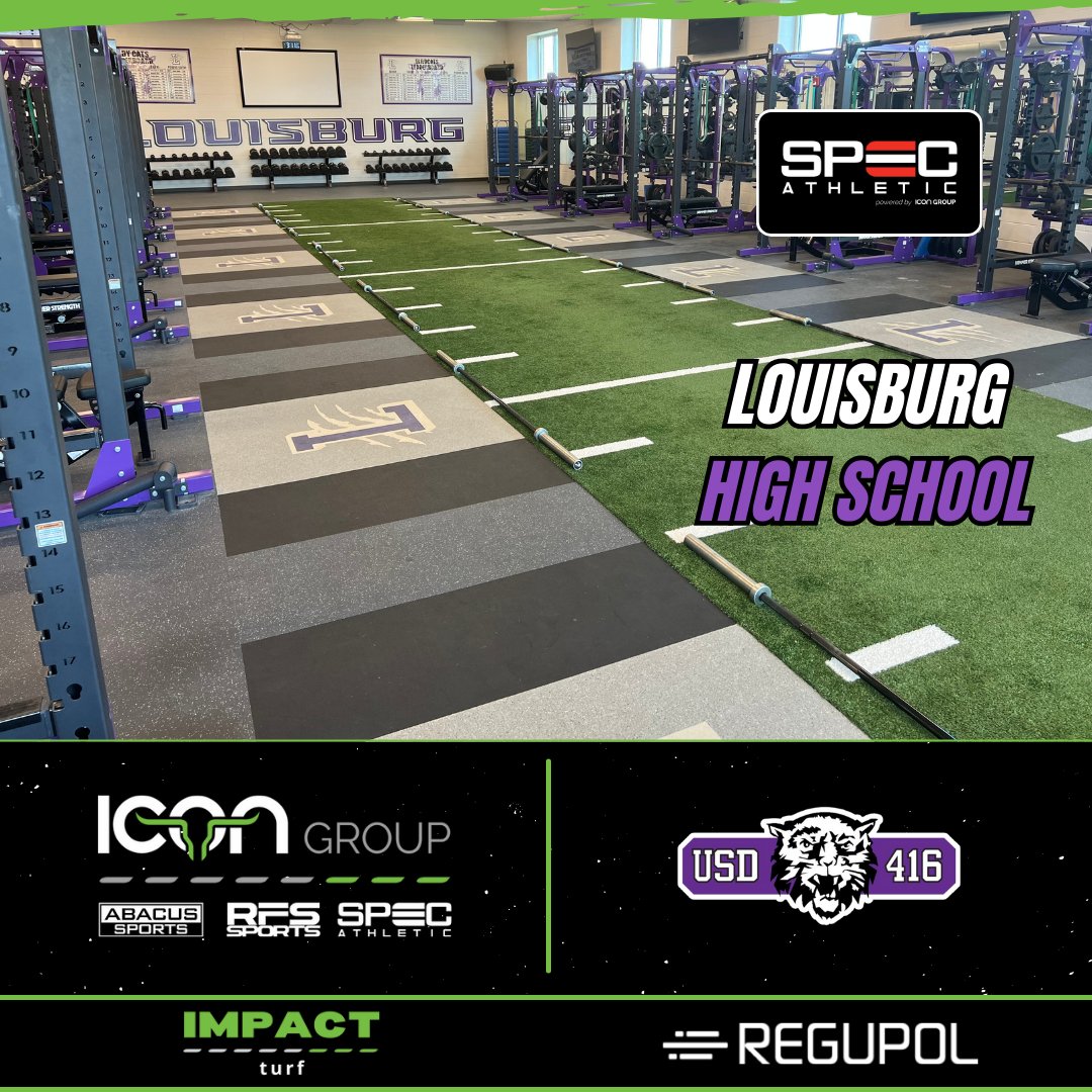 Louisburg High School (KS) can maximize their training in the weight room with @RegupolAmerica's #AktivProRoll floor and the durability of #IMPACTTurf 💪🔥 Looking for sports flooring installation? Find your local sales rep for more info: team-icon.com/#find-a-sales-… #IconicRooms