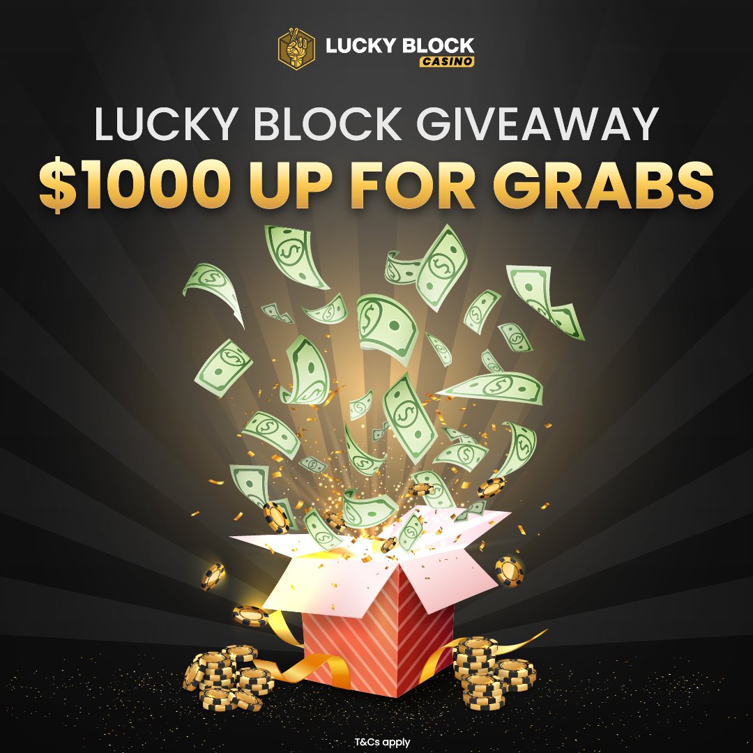 🤑 $1000 GIVEAWAY! 🤑

5 winners will walk away with $200 each!💰

To enter:
✅Follow <a href="/luckyblockcoin/">Lucky Block Casino</a>
✅RT this post
✅Use #LuckyBlockGiveaway
✅Sign up or have an account ➡️luckyblock.com/VIP10000

T&amp;Cs ⤵️🧵