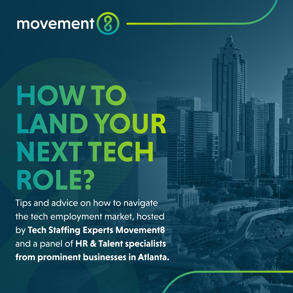 8Talks presents a brand new webinar launching on February 8th that will provide you with all the guidance you need to land your next role.

The content will be focused on securing senior roles within Software, Product &amp; Data.
 
#Atlanta #AtlantaTech #Atv #techhiring