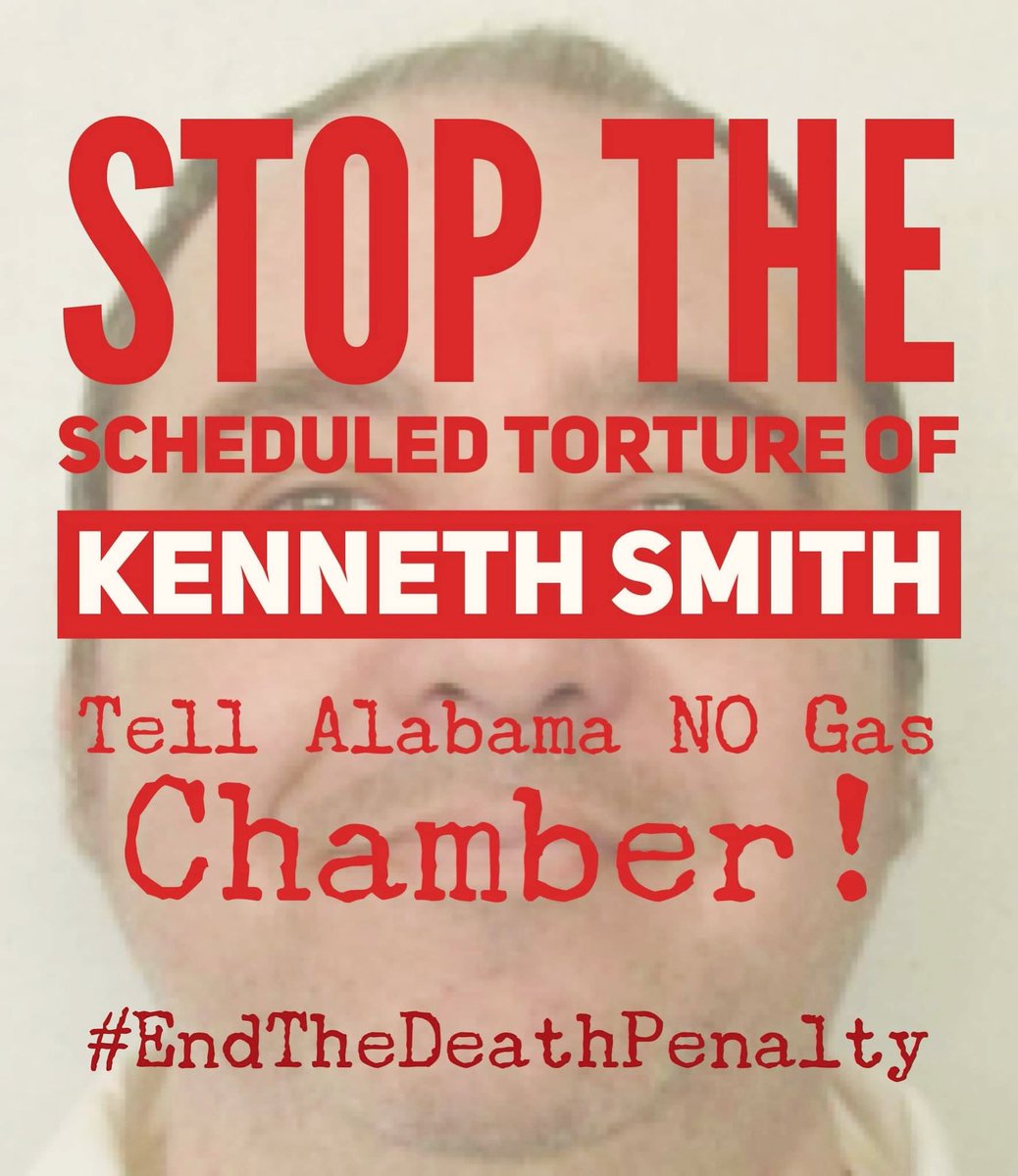 It is DECIDEDLY #CruelAndUnusual to MURDER anyone using ANY State Sponsored method! But Alabama plans to kill #KennethSmith today with a yet untested method of #NitrogenHypoxia Just one more human rights abuse inflicted upon this man! 
#SaveKennethSmith 
#StopExecutionsAlabama