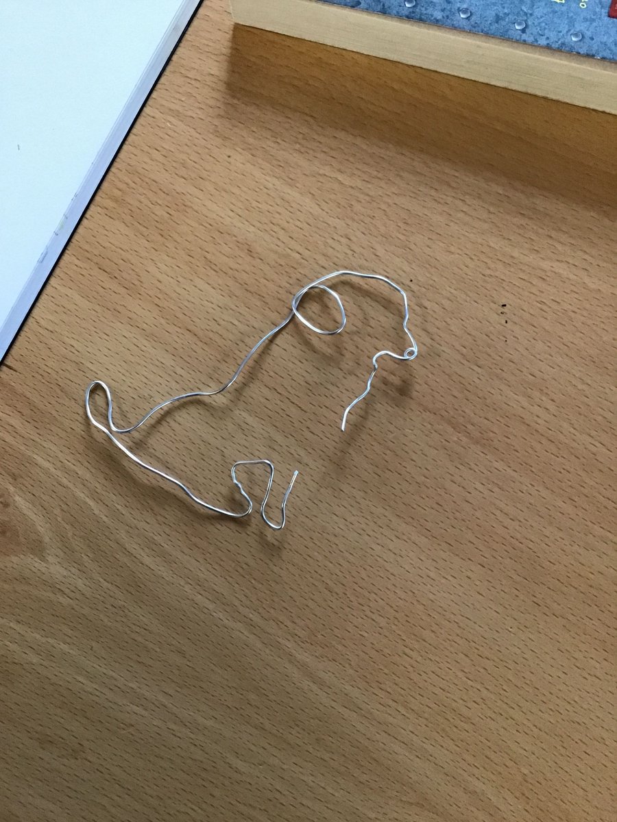 bh_primary's tweet photo. This week, the children have enjoyed exploring the wire art sculptures of Pietro D'Angelo. They then created their own sculptures inspired by his work. #Dimensionscurriculum #Art #Year6 #wireart https://t.co/eNuuI7dXa1