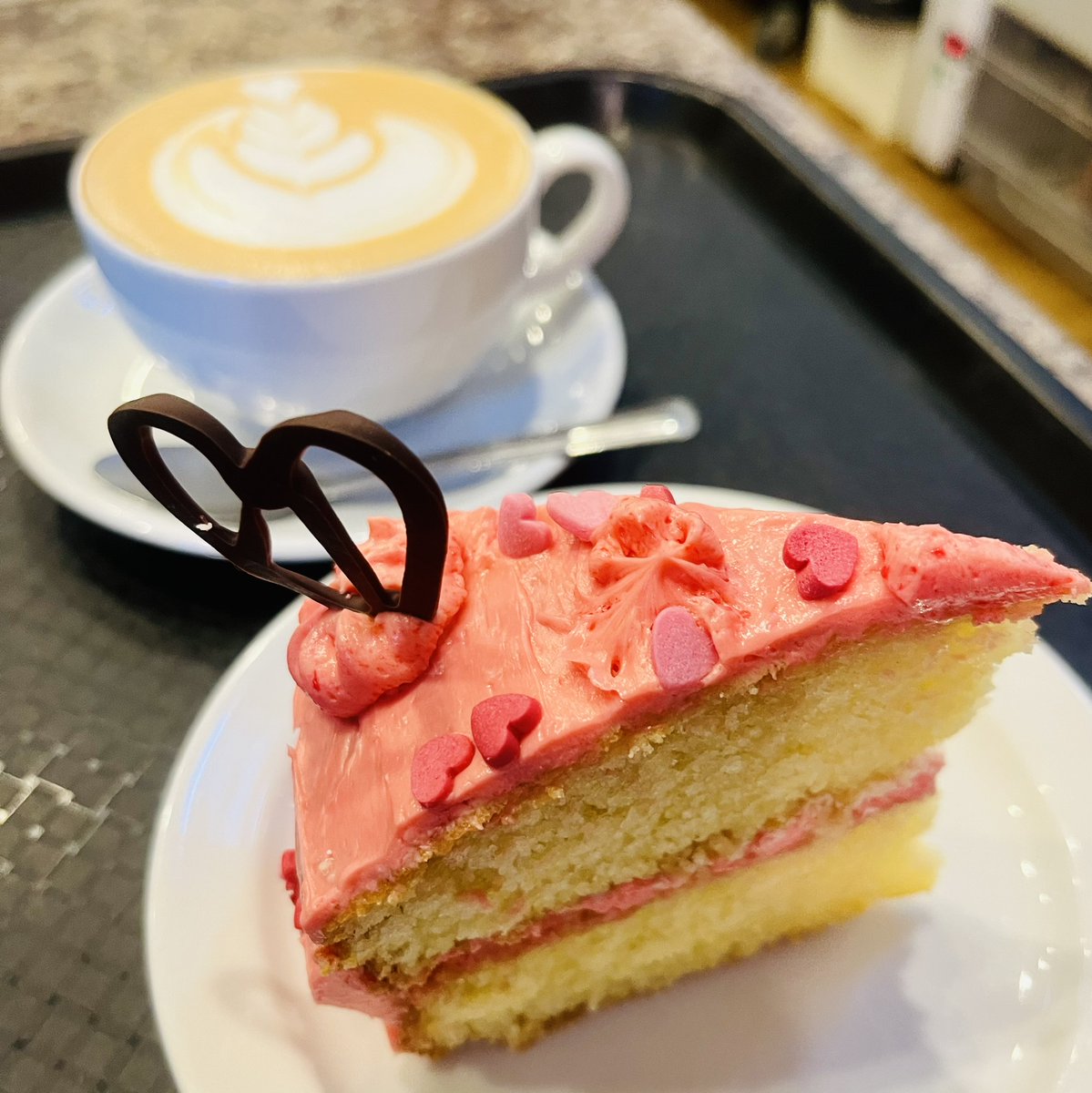 Naughty but nice …. Our delicious Valentine’s Cake on the menu now, including chocolate hearts, so yummy & made with love! :) #valentinesday2024 #valentinescake #bookcafe #cuppa #coffeebreak @ThirskTown @BBCYork