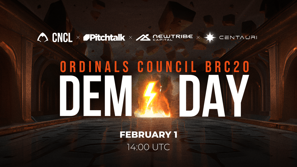 imaginarytec's tweet photo. 📅 The Ordinals Council BRC20 Demo Day Is Coming! 

Feb 1st, 2PM UTC

Joining: @10n8BRC20, @LifeBeyond, @Brc_20dex, @OrangeCryptoHQ, @VelarBTC, @UnilayerNetwork, @ordzaar, @jade_ordinals, Portal, @BRC20com, and @NTWRTHBRC20 

👇 Submit your Project / Become a Judge: https://t.co/Lv92v4o3qT