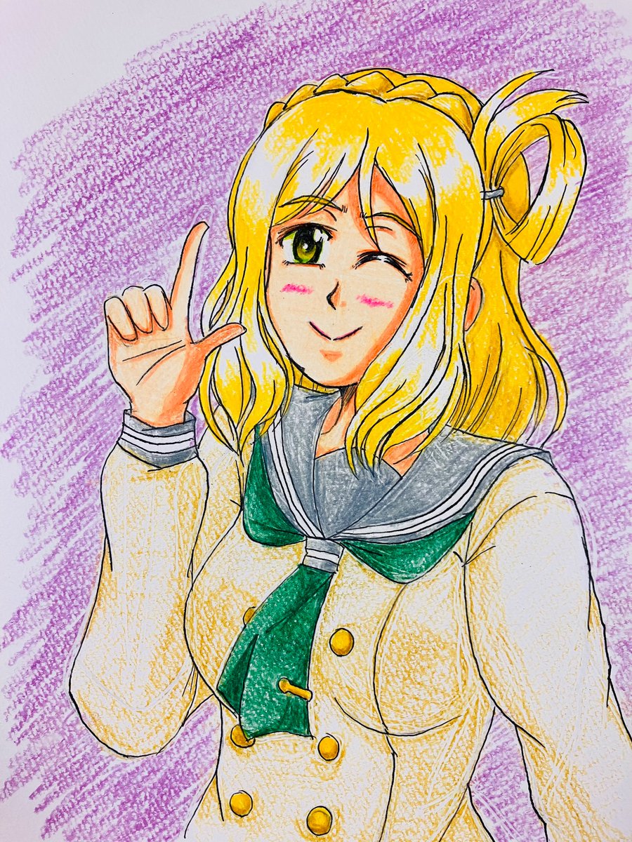 小原鞠莉 「#金の日なので金髪さん貼る 」|ほむらのイラスト