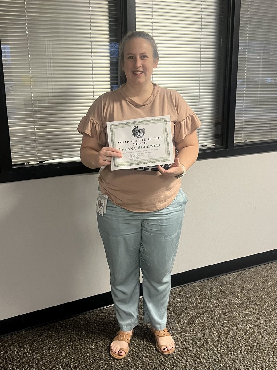 HumbleISD_KPHS's tweet image. Congrats to Ms. Rockwell for being voted this months Super Staffer! She does an amazing job in CTE and HOSA! #WeAreKPark