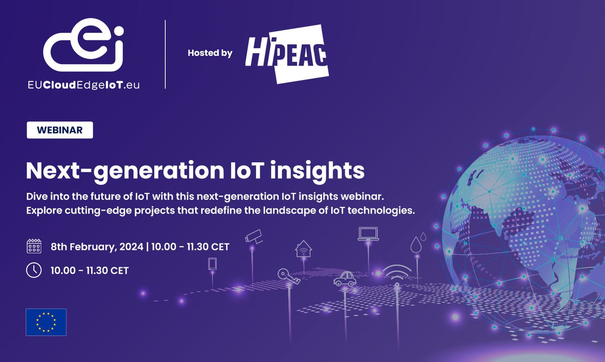 Webinar: Next-generation #IoT insights 🗓️ Thurs, 8 Feb | 💻 Online Feat. @AssistIot, @Terminet_H2020, @Intelliot_eu, @VEDLIoT and @ingenious_iot, with updates on everything from decentralized reference architectures to smart networking 👉bit.ly/HiPEAC_webinar… @EU_CloudEdgeIoT