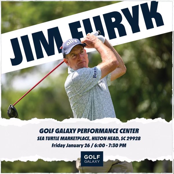 I will be at the @GolfGalaxy Performance Center Sea Turtle Marketplace Hilton Head, SC 29928 this Friday 1/26 from 6pm-7:30pm. Come out and get an autograph and photo.  Look forward to seeing everyone #GolfGalaxy