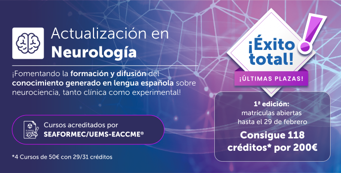 🚨¡Estrenamos formación acreditada!

📖Actualización en Neurología
📑Cursos de 29 y 31 créditos (acreditados por SEAFORMEC/UEMS-EACCME®)
🖥️ Completamente Online
🗓️ Ya disponible
🔗 Más info y matriculación: neurologia.com/formacion

#iNeuroCampus #formación #Neurología #fmc