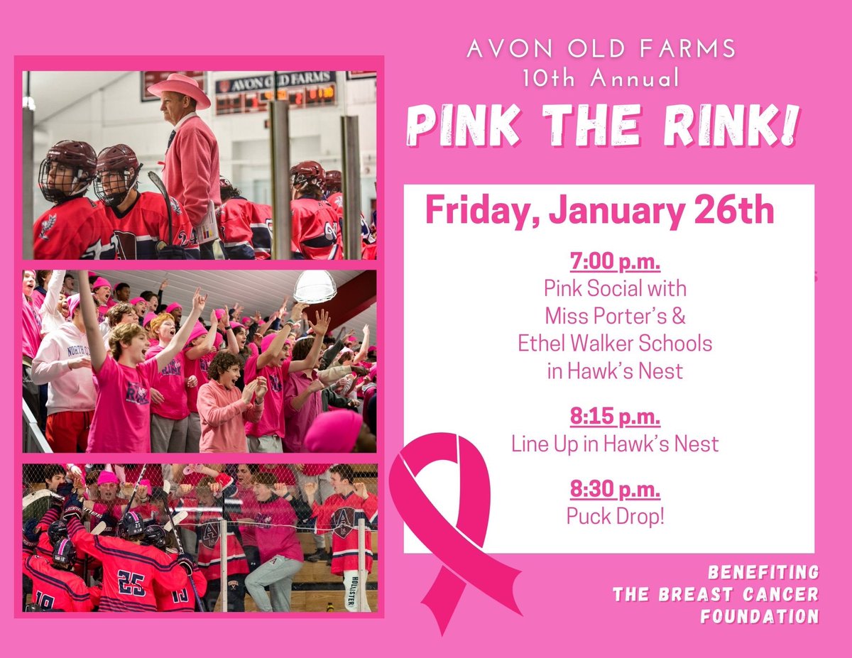 AOF_Athletics's tweet photo. PINK THE RINK 💗
📆 Friday, January 26th 
⏰ 8:30PM https://t.co/oTCurP418v