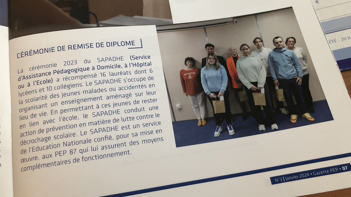Merci à la Gazette des PEP87 <a href="/FGPEP/">La Fédération Générale des PEP</a> pour ce retour sur cette belle soirée de Cérémonie des Lauréats 2023
<a href="/Dsden87/">DSDEN de la Haute-Vienne</a> <a href="/aclimoges/">Académie de Limoges</a>