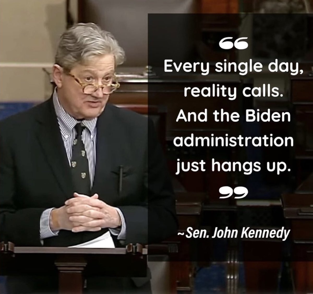 This current administration is totally out of touch with reality! Share if you agree with Sen. John Kennedy 🇺🇸