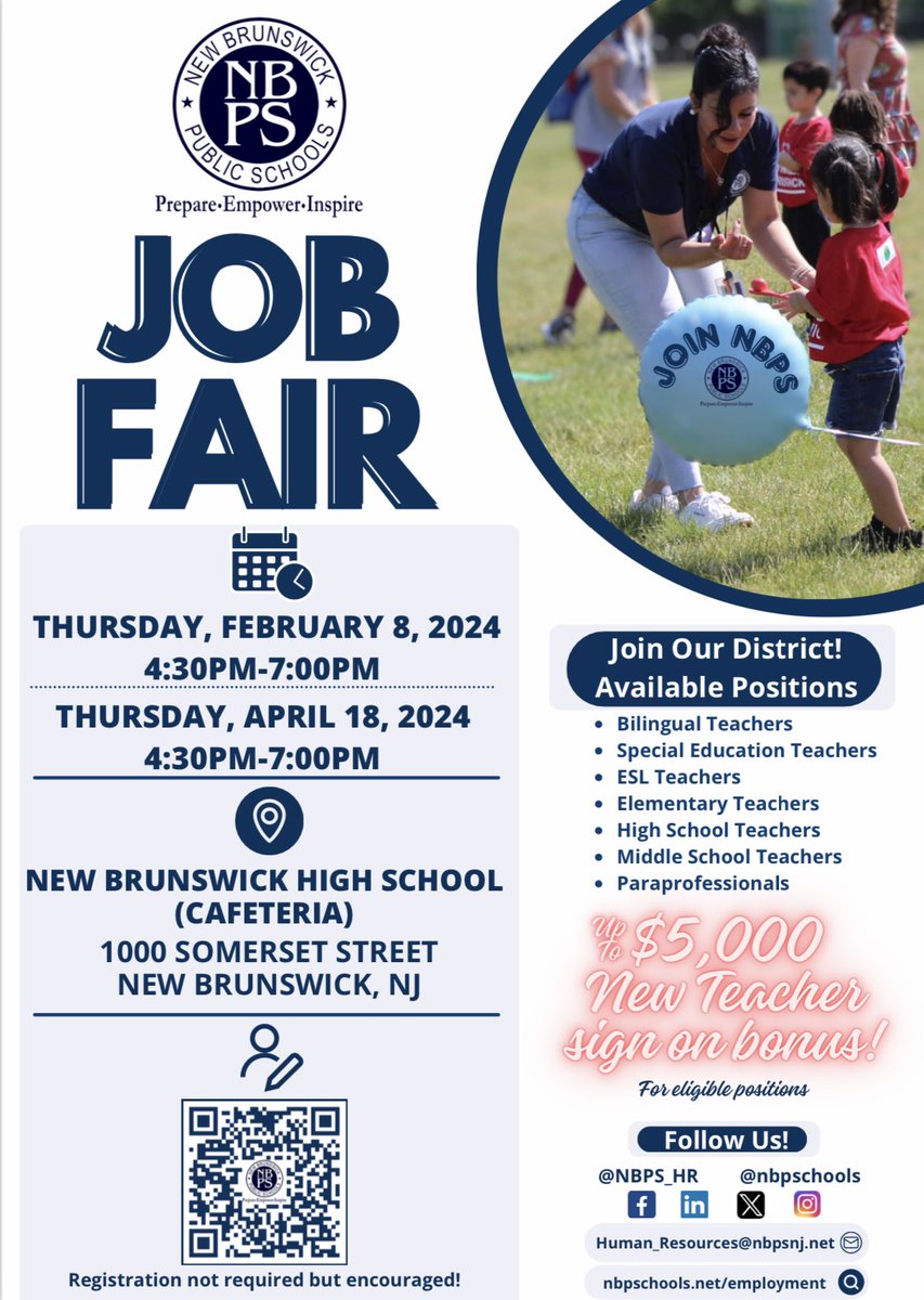 Save the date! 📆 NBPS is hosting a Job Fair on Feb 8! Meet professionals, build connections, and pave the way for success. Don't miss this chance! We hope to see you there! 🎉