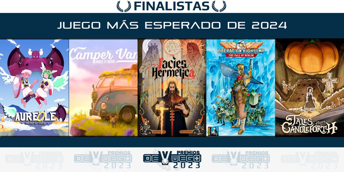 🏅 Finalistas #PremiosDeVuego2023

🎮 Juego Más Esperado de 2024

➡️ Aureole: Wings of Hope <a href="/Aureole_Game/">✨ OUT NOW || Aureole - Wings Of Hope</a> 
➡️ Camper Van: Make it Home <a href="/malapatastudio/">Camper Van: Make it Home 🚚🪴</a> 
➡️ Facies Hermetica @RedMountain_VGs 
➡️ Operation Highjump <a href="/MansionGames/">#OperationHighjump - Wishlist Now! 🪖</a> 
➡️ Tales from the Candleforth <a href="/underthebedgms/">Wood and Flesh OUT NOW on Steam ✨🎁♦️</a>