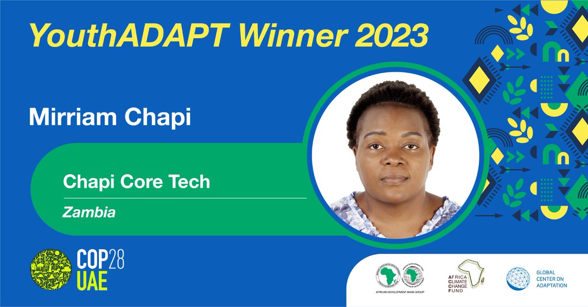 Revolutionizing Zambia's poultry sector! Chapi Core Tech, a #YouthADAPTChallenge 2023 Cohort 3 winner, empowers smallholder women poultry farmers with clean energy solutions and IoT technology. 

#ChapiCoreTech #YouthADAPT @AfDB_Group @GCAdaptation #COP28UAE