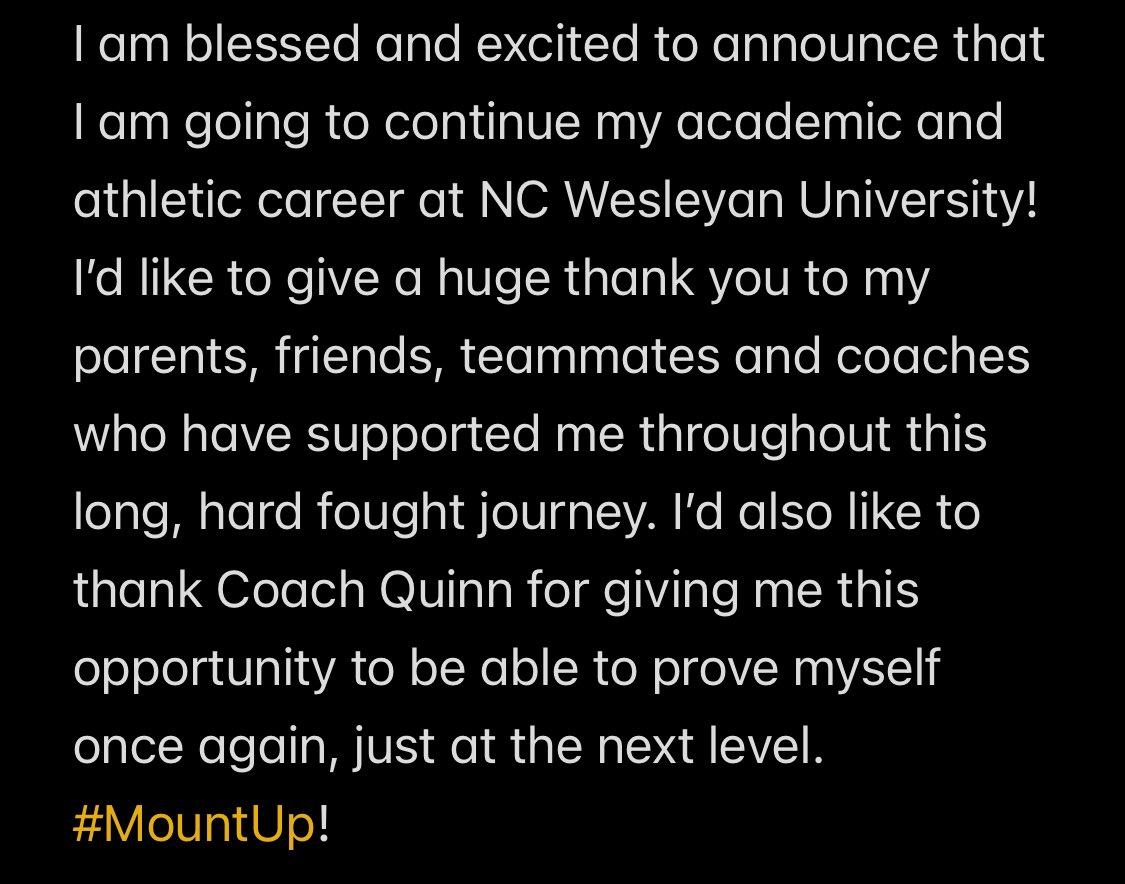 ITS OFFICIAL!!! <a href="/NCWesleyanFB/">NC Wesleyan Football</a>
<a href="/Q_Tobias41/">Coach Quinn Tobias</a> <a href="/Coach_Filkovski/">Jeff Filkovski</a> <a href="/Coach_J_Clark/">Coach Justin Clark</a>