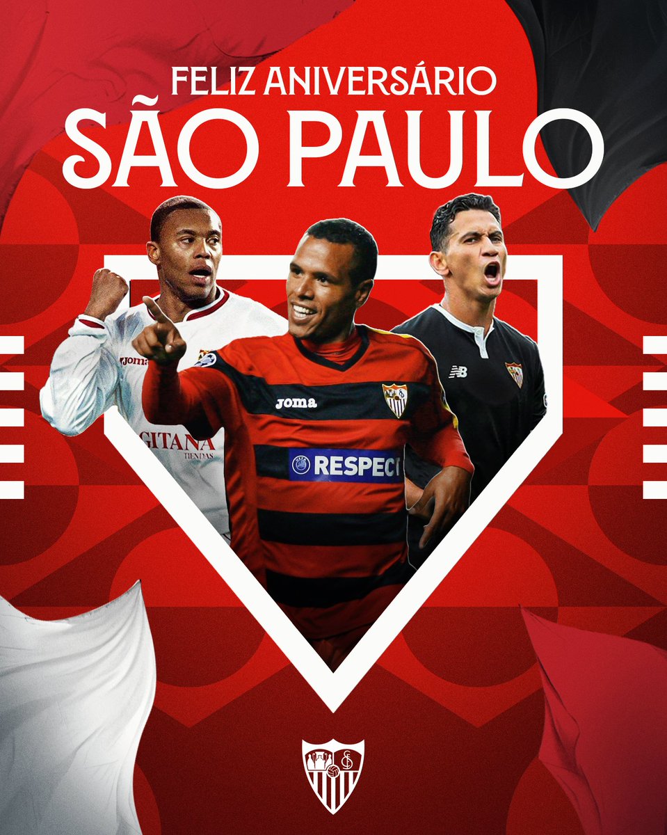 Aniversário no mesmo dia e uma história ligada por craques como @luis_fabuloso, @J_Baptista81 e @phganso 🎂🇧🇷🇪🇸

Parabéns pelos 94 anos, @SaoPauloFC 🇾🇪

#WeareSevilla #SPFC94Anos #VamosSãoPaulo