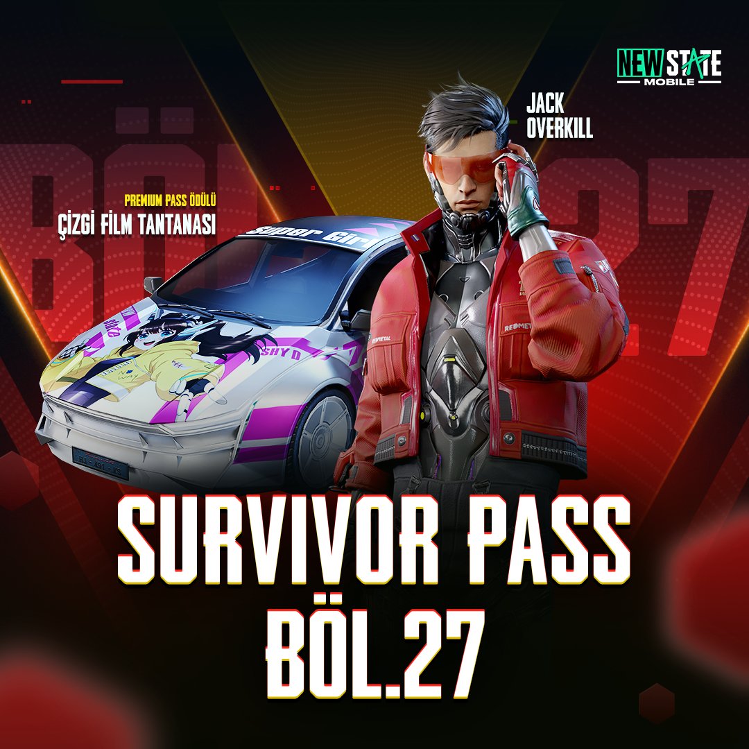 TR_NEWSTATE's tweet photo. Survivor Pass Bölüm 27'de kırmızı ceketini çekip mücadeleye hazırlan! 🔥

Gözü kara Jack Overkill'le tanış ve özel kostümleri açarak yeni sezona hararetli bir giriş yap! https://t.co/b1HlKJV4ge