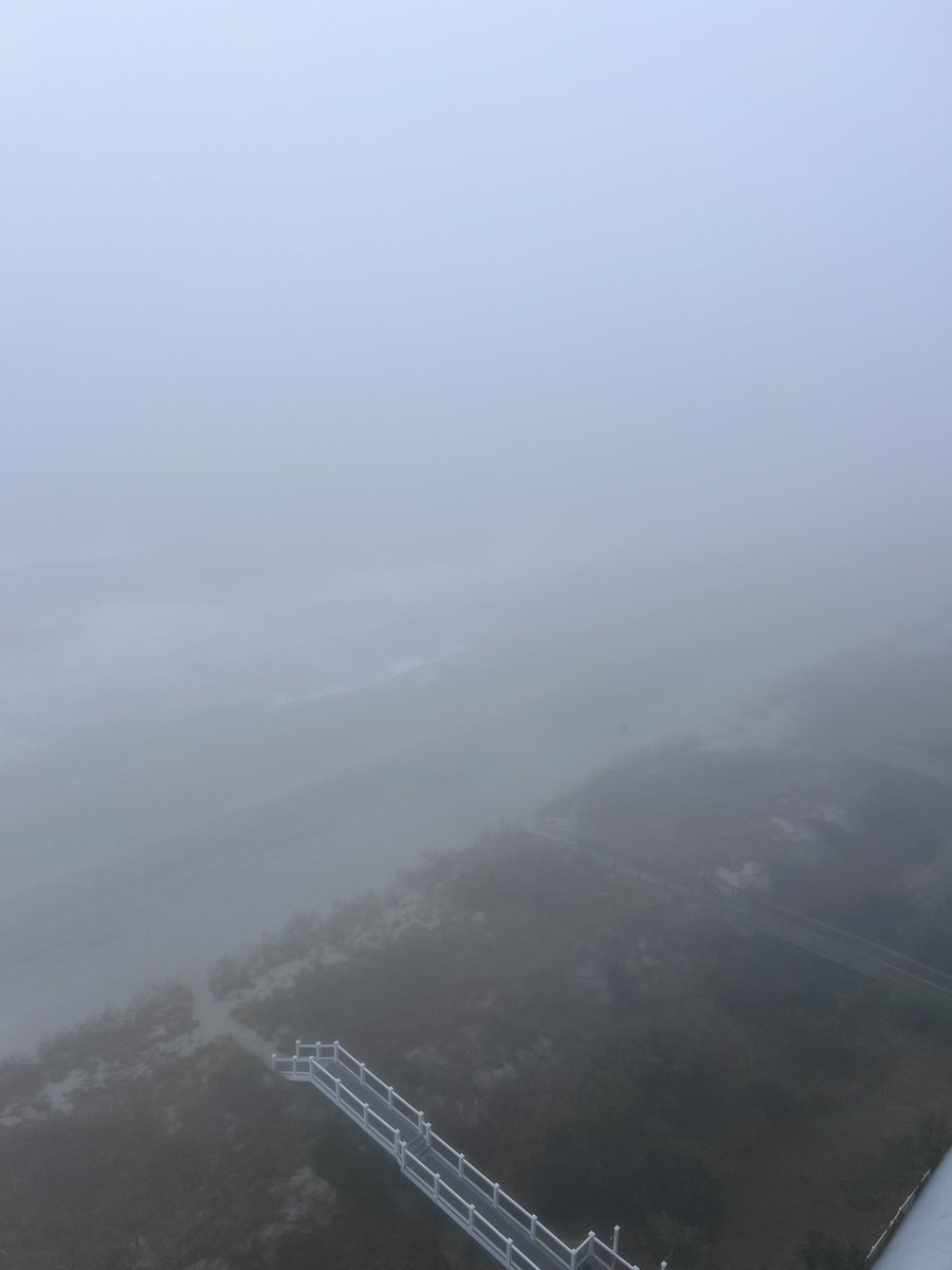 Heavy fog this morning. Can barely see the ocean. #NorthMyrtleBeach