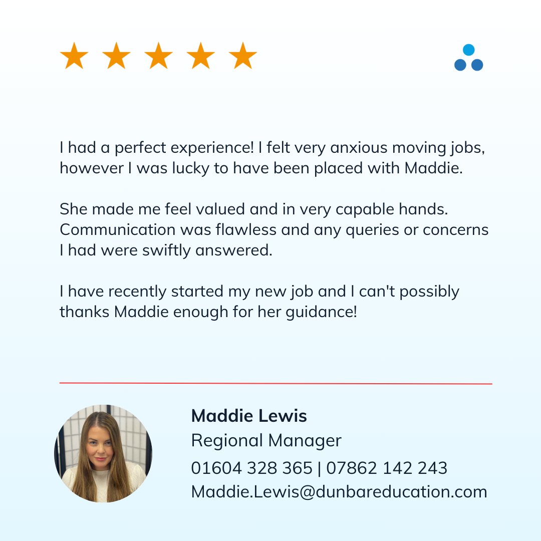 dunbareducation's tweet photo. Hear It From Our Candidates! 

We're proud to share this inspiring review from a candidate who found their perfect fit through Dunbar Education. 

Their positive experience are what drives us every day. 

#TeacherJourney #DunbarPride https://t.co/lMqn5HVYER