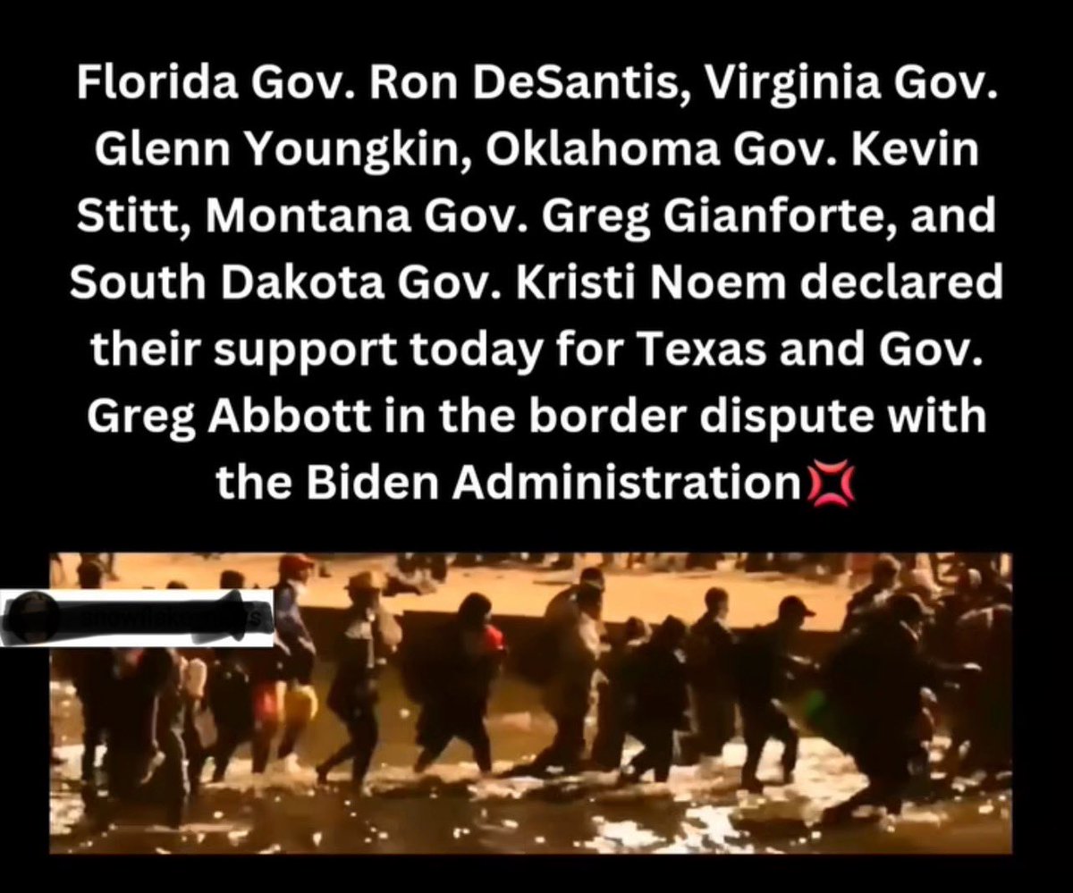 All 50 states should be supporting the state of Texas! Total Unity we need to protect our borders.. the future of our Country is in stake! @x4Eileen ⚔️🌸⚔️ @PAYthe_PIPER @Ilegvm @Alissa4TheUSA @j0ker937 @DannyMack100 @PSwal807 @ShannonLancer @locoashes @USAFirstPatriot @n8n0w…