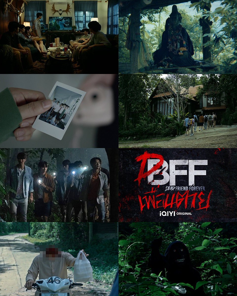 เพิ่งดู #เพื่อนตายDFF ซีรีส์สยองที่พล็อตสนุกมาก เรื่องของกลุ่มเพื่อนที่ไปเลี้ยงส่งกันในบ้านกลางป่าที่เชื่อกันว่ามีลัทธิฆตตหมู่ แล้วเพื่อนคนนึงในกลุ่มยังหายตัวไปตอนมาถ่ายหนังสั้นสมัยมัธยม พอทุกคนเอาหนังสั้นสมัยมัธยมเรื่องนี้มาเปิดดูอีกครั้ง ดันมีฆาตกรสวมหน้ากากตามไล่ฆ่าทุกคนทีละคน