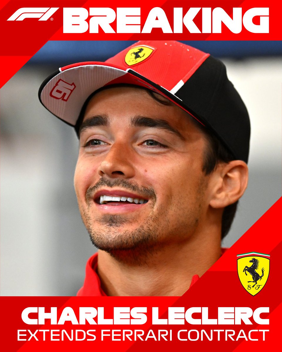 BREAKING: Charles Leclerc extends his contract at <a href="/ScuderiaFerrari/">Scuderia Ferrari HP</a>! 🙌

#F1 <a href="/Charles_Leclerc/">Charles Leclerc</a>