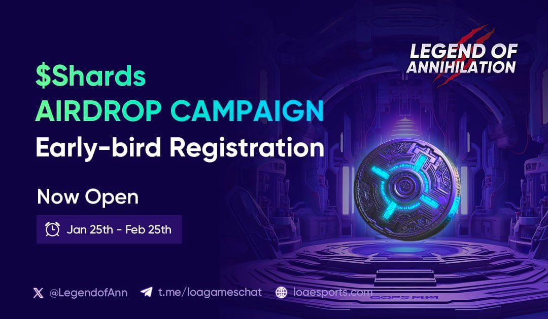 GameFiプロジェクト🌈 $Shard

運営様より1万トークン山分けで複数名に直接の付与があるみたい✨

条件✅
①私と@LegendofAnnをフォロー🌈
②リポスト♻️
③リプにタグ3名タグ

チェック⏬
loaesports.com/campaign

⚠️運営様からの直接エアドロの為私からの配布ではないので〆切等不明。