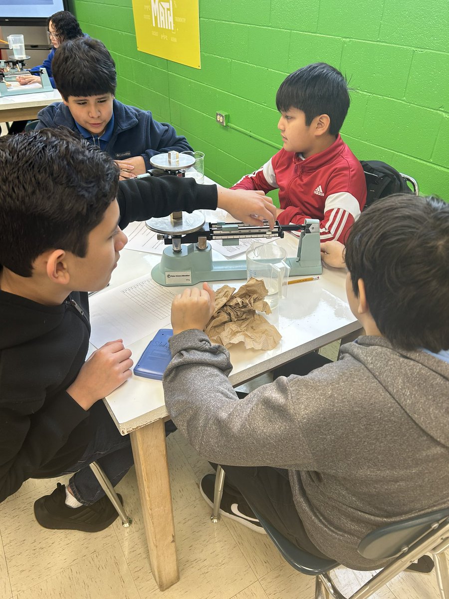 FCSreader's tweet image. “Eureka”…the students @FranklintonMS shouted!!  “I know the density of that cube!”  Using math to figure out science with @sarahdownum3!