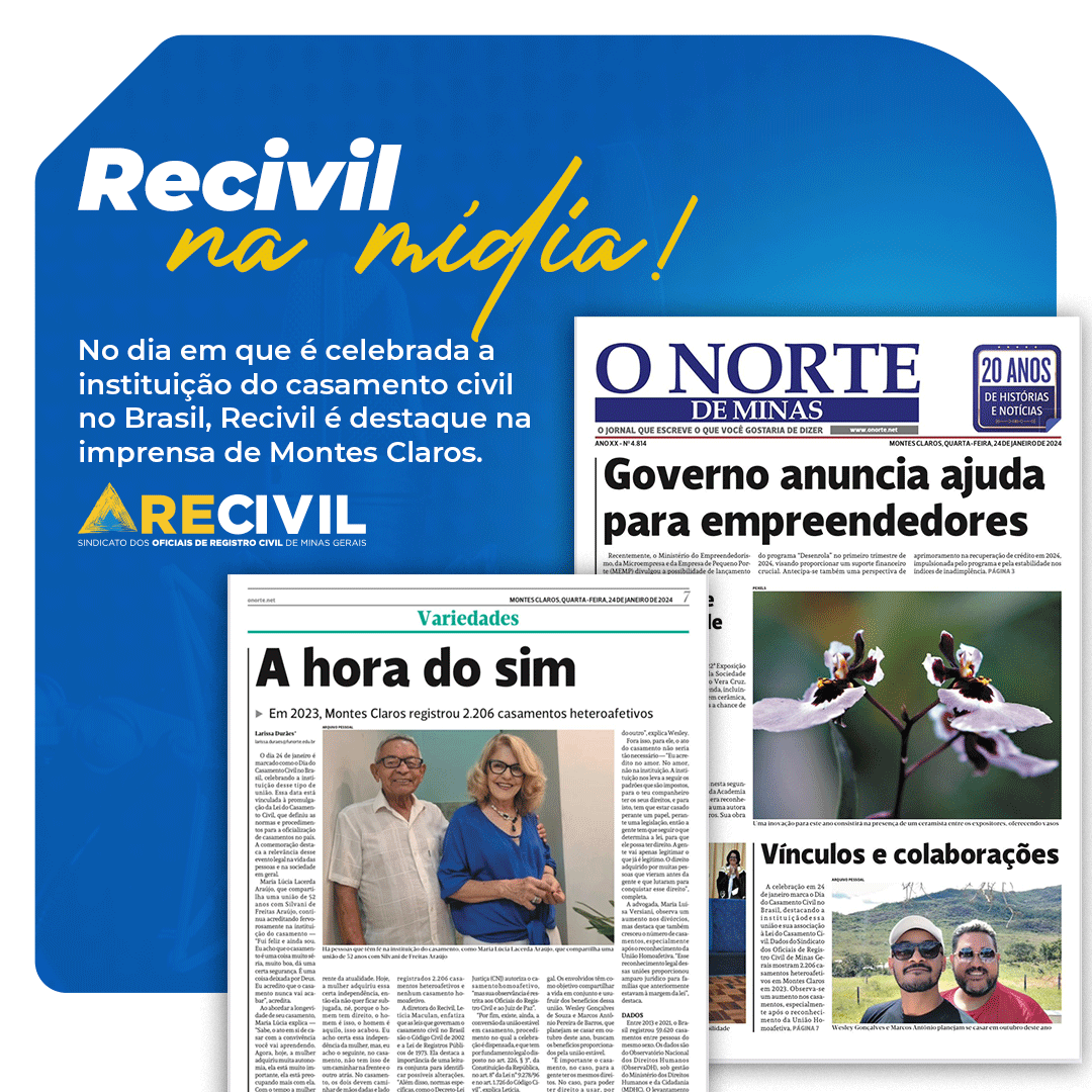 recivil_'s tweet photo. Na quarta-feira, 24 de janeiro, o casamento civil completou 134 anos de sua instituição no Brasil e o Recivil foi destaque na mídia em Montes Claros. 📰

#montesclaros #recivil #casamentocivil https://t.co/W1l9qDfLjg
